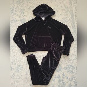 Rare  PINK Velor Pants Hoodie 2 Piece   Tracksuit Size XS-S